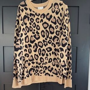 Ava & Viv Leopard Pattern Sweater - Tan and Black